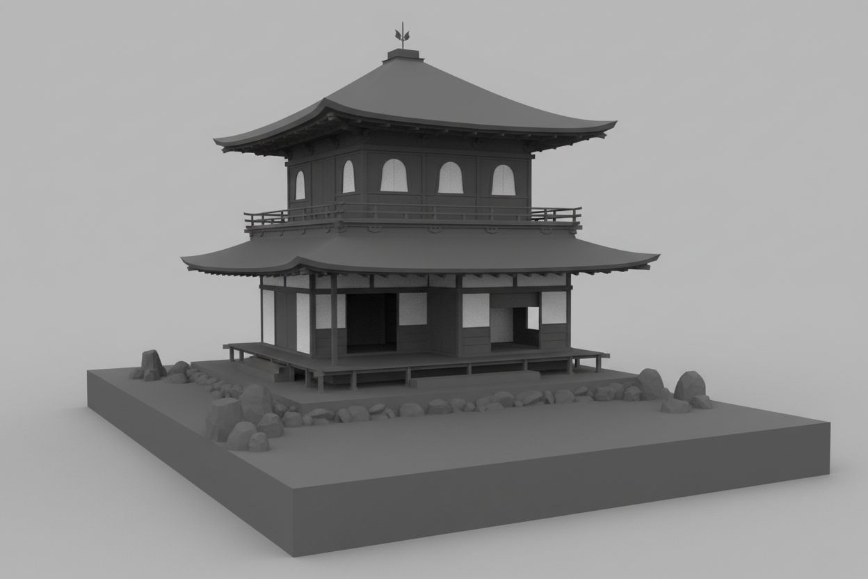 Kinkaku-ji Temple Model - Free 3D Printable STL File