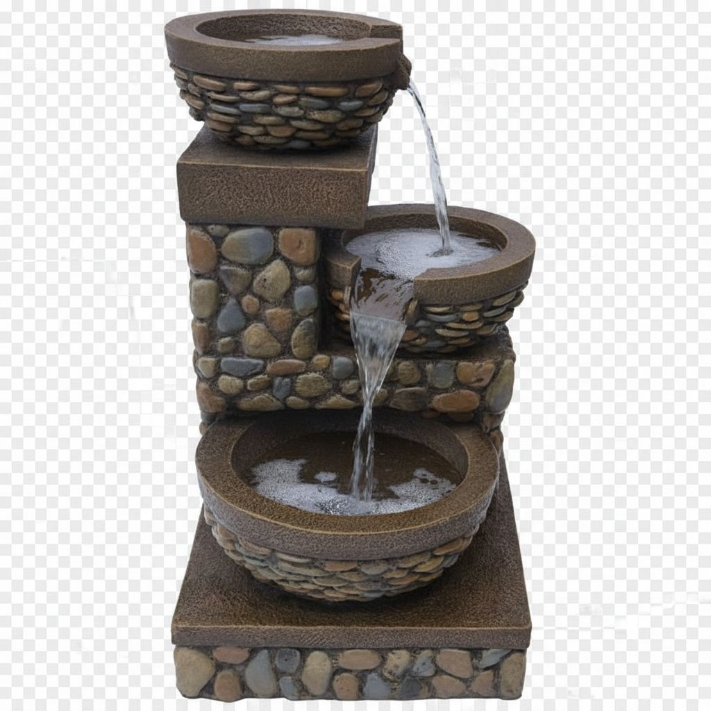 Stone Cascade Fountain Model free 3D printable STL