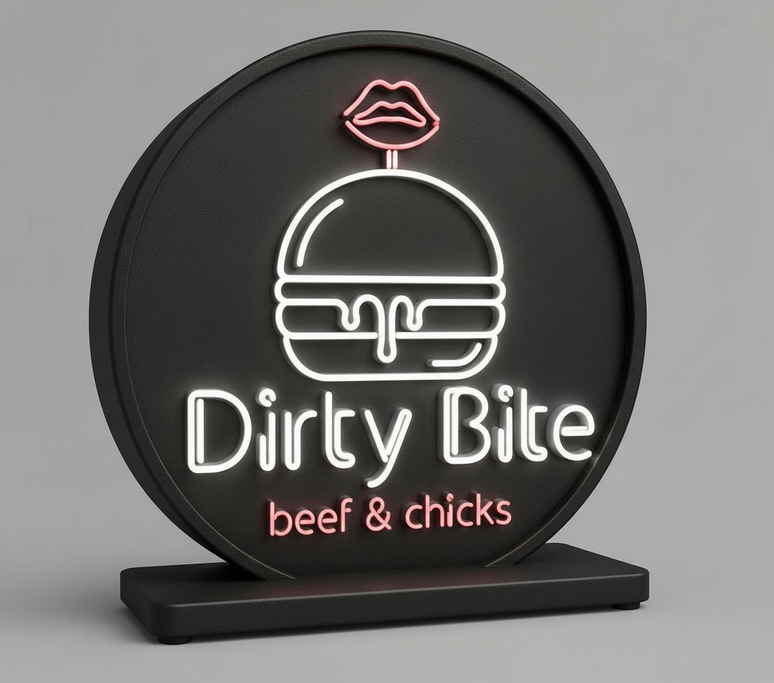 Dirty Bite Neon Sign free 3D printable STL