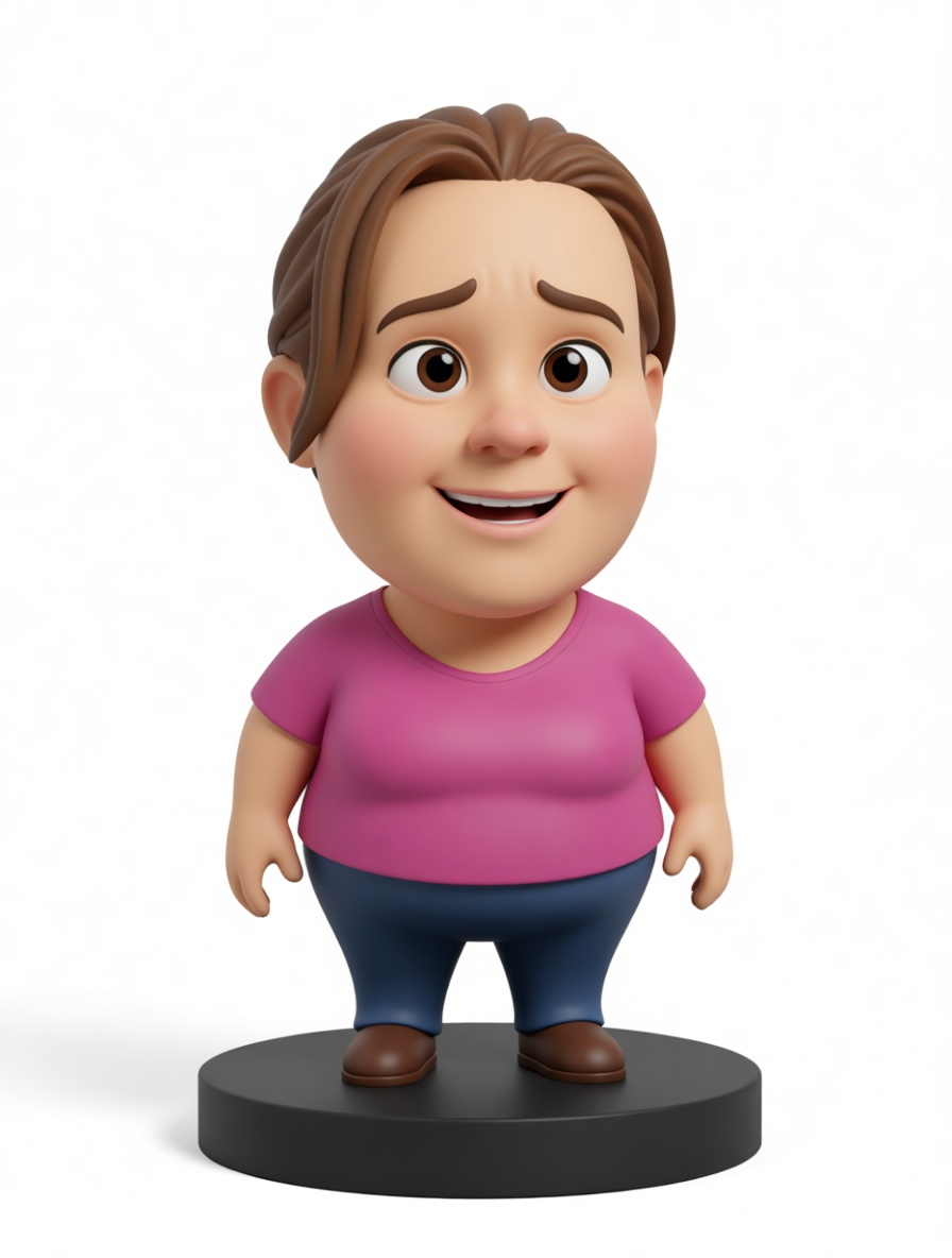 Chubby Cartoon Woman Figurine free 3D printable STL