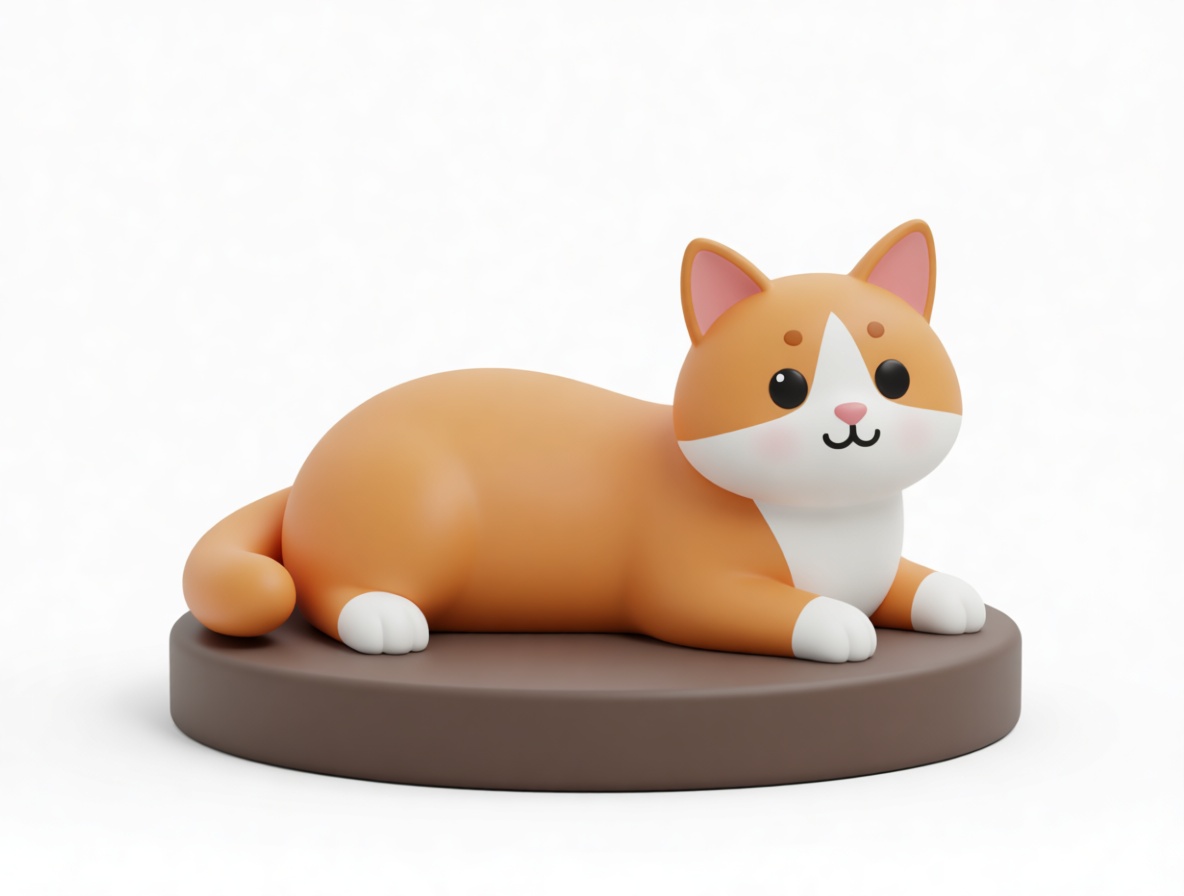 Cartoon Orange Tabby Cat Figurine free 3D printable STL