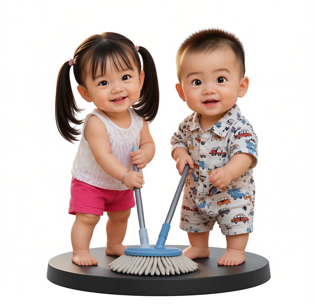 Cute Toddlers Figurine free 3D printable STL