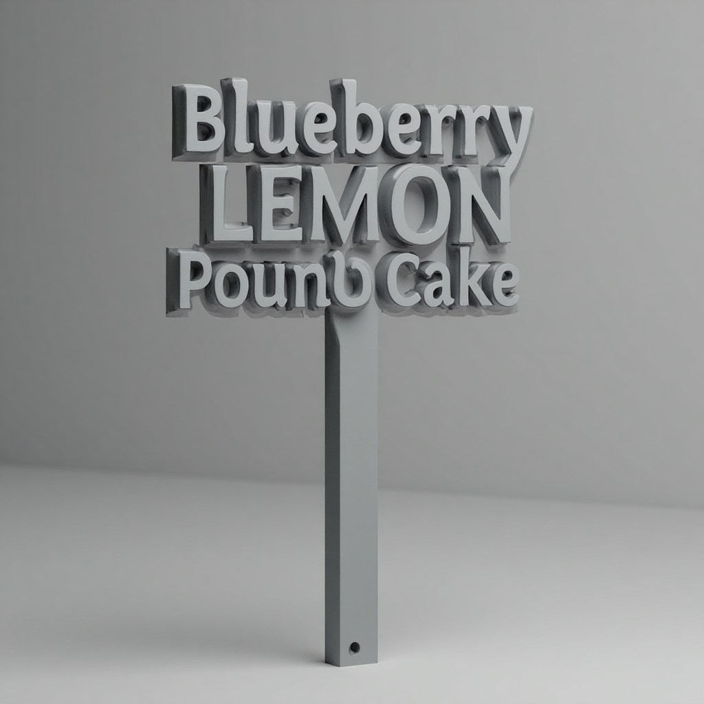 Blueberry Lemon Cake Stake free 3D printable STL