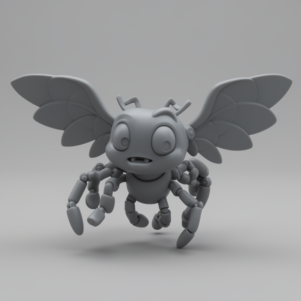 Cartoon Winged Spider Figurine free 3D printable STL