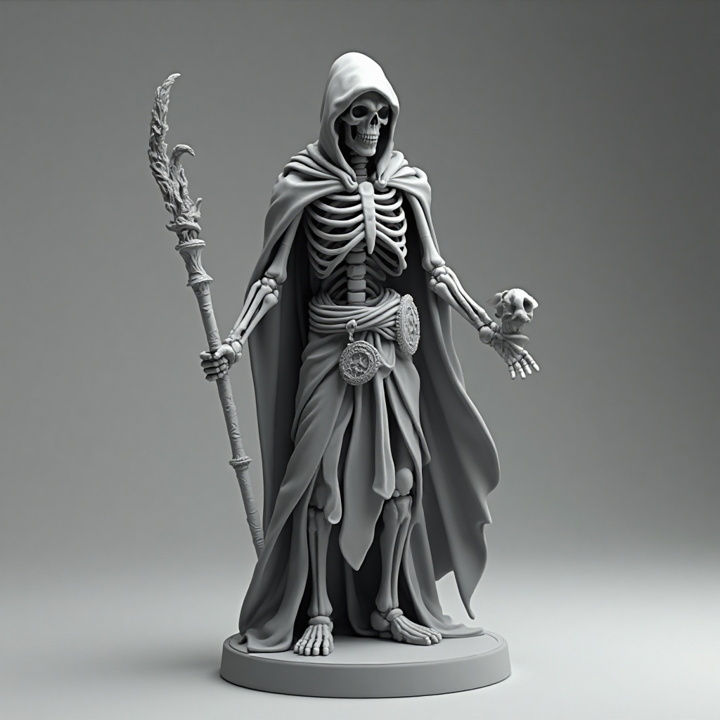Skeleton Wizard Figurine free 3D printable STL