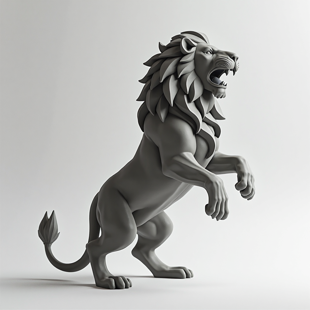 Low Poly Roaring Lion Figurine free 3D printable STL