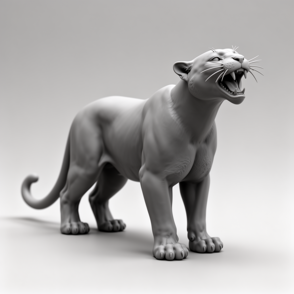 Roaring Mountain Lion Figurine free 3D printable STL
