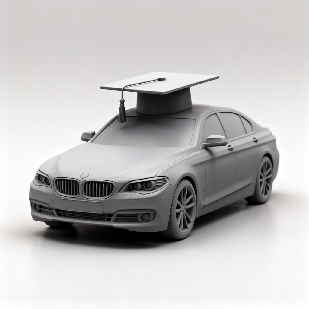 BMW Car Model with Graduation Hat free 3D printable STL