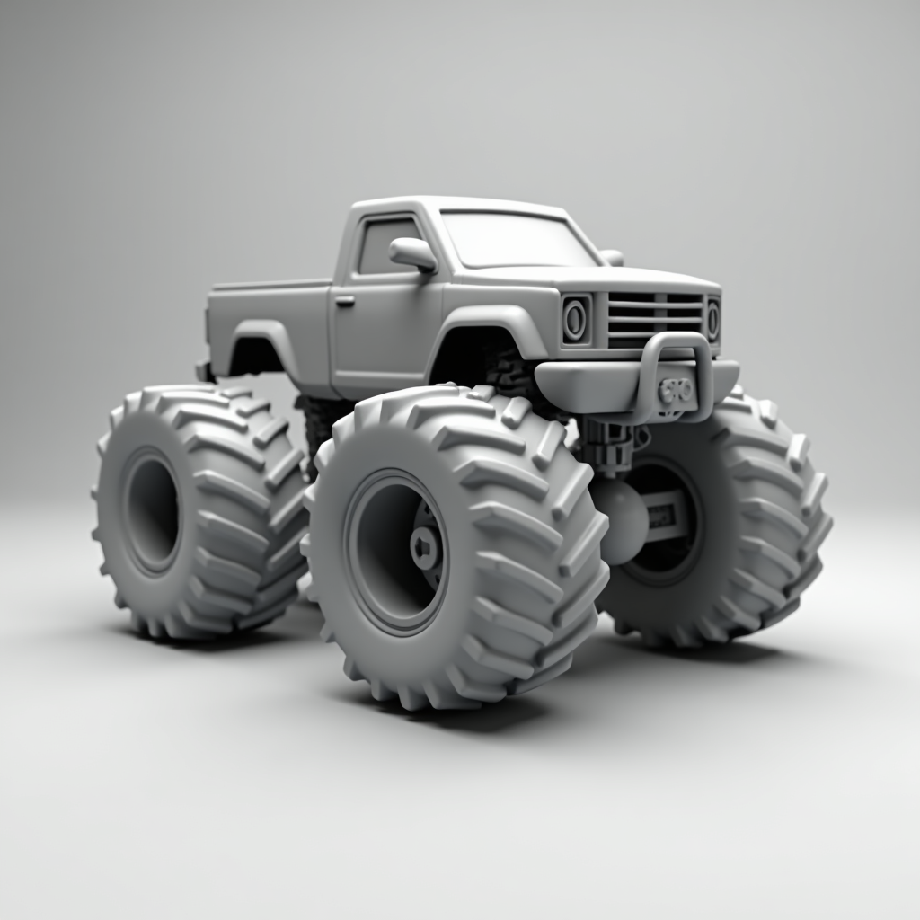 Simple Monster Truck Model free 3D printable STL
