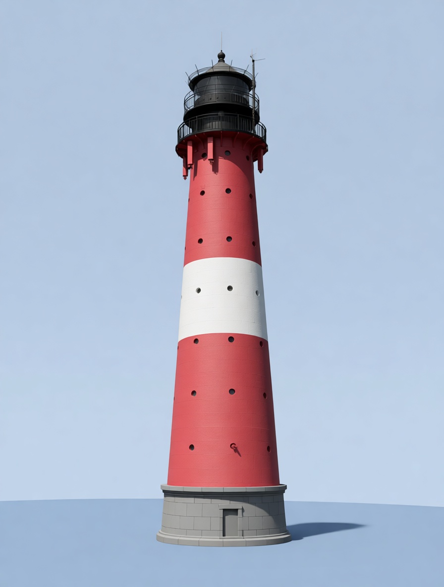 Red and White Lighthouse Model free 3D printable STL