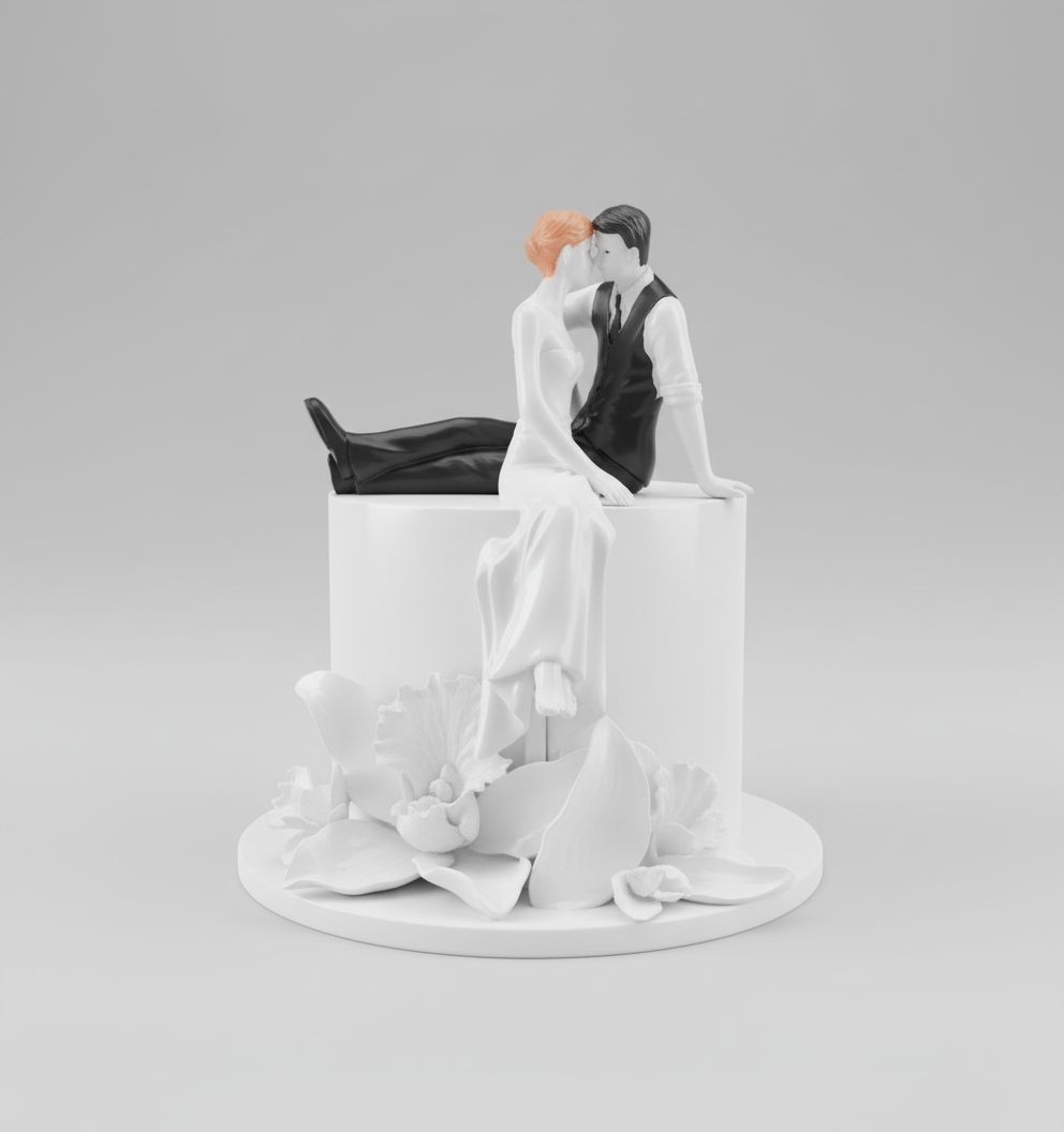Romantic Wedding Cake Topper free 3D printable STL