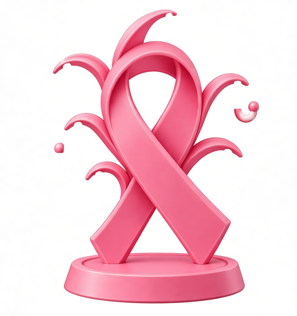 Pink Ribbon Awareness Sculpture free 3D printable STL