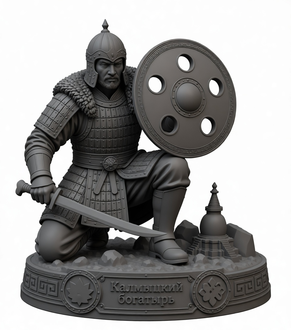Kalmyk Bogatyr Figurine free 3D printable STL