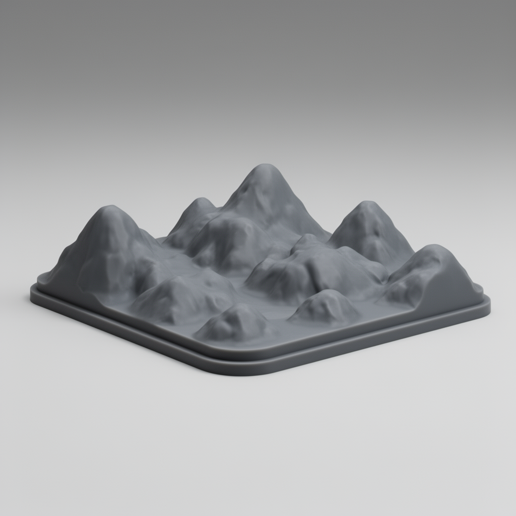 Hilly Terrain Base free 3D printable STL