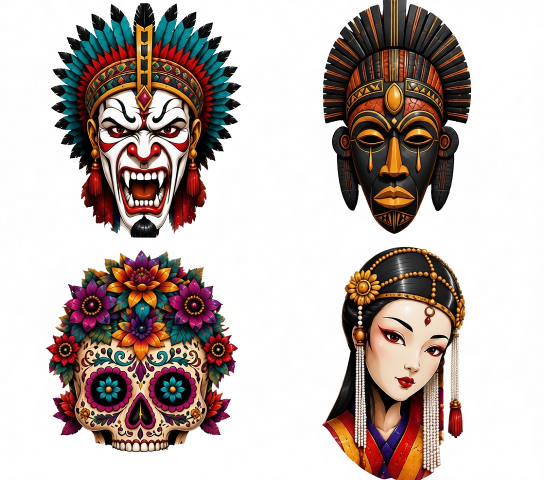 Tribal and Cultural Masks Set free 3D printable STL