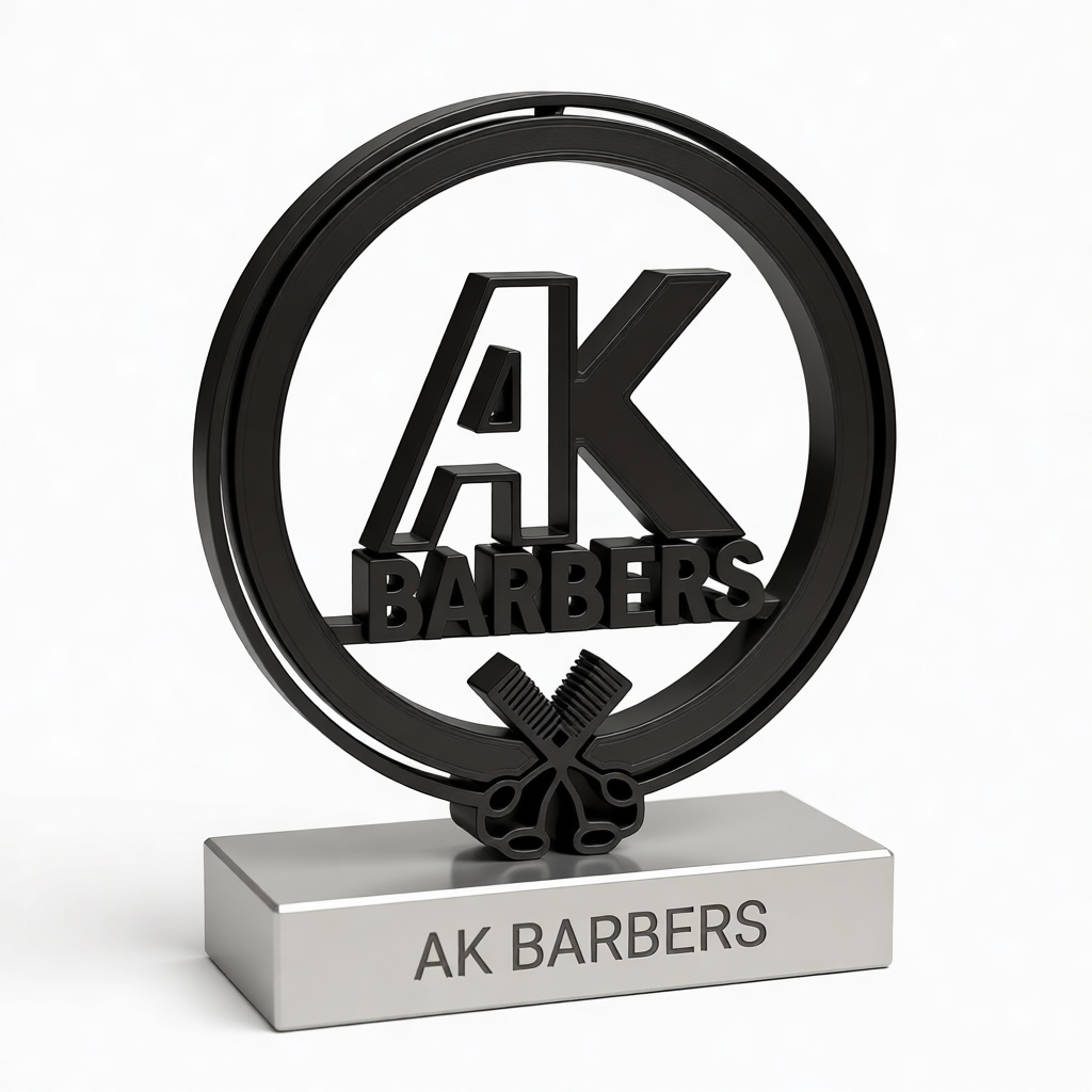 AK Barbers Logo Sculpture free 3D printable STL