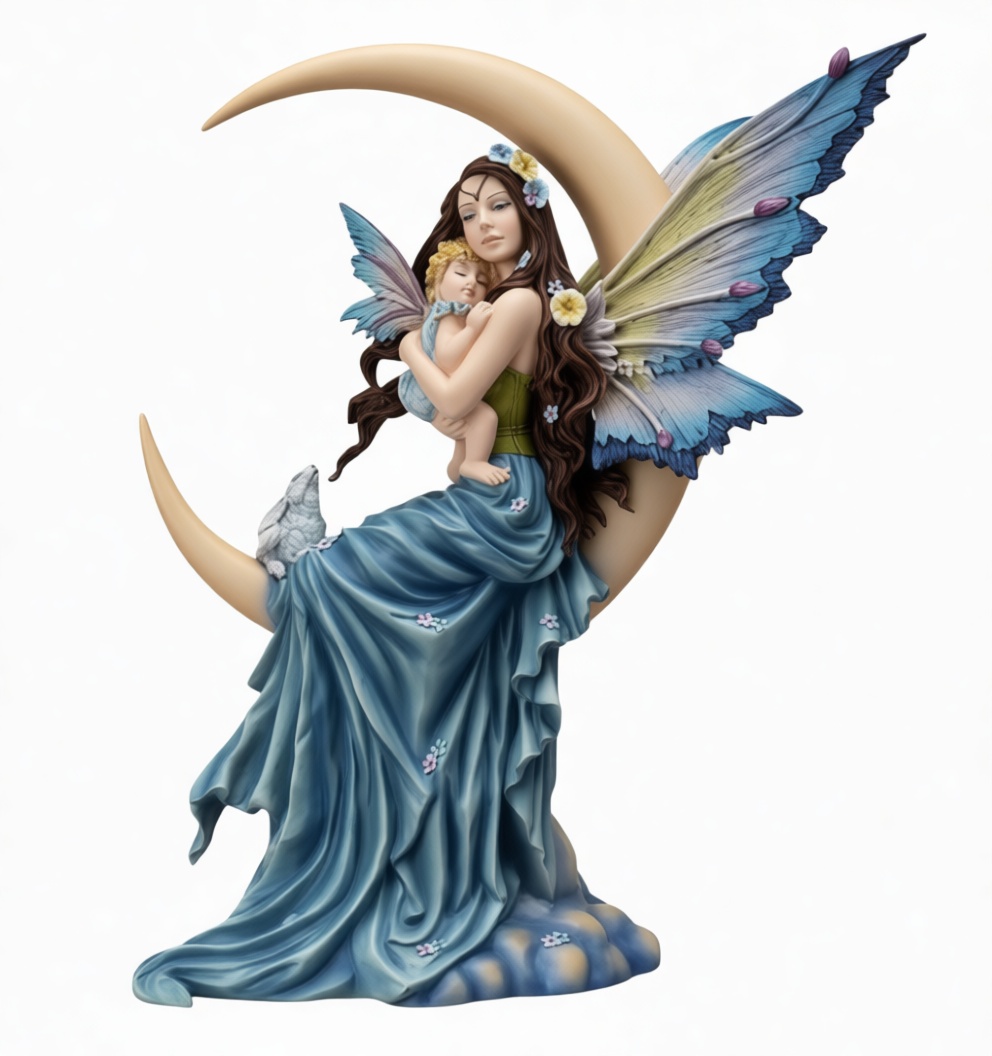 Fairy Mother and Child Figurine free 3D printable STL