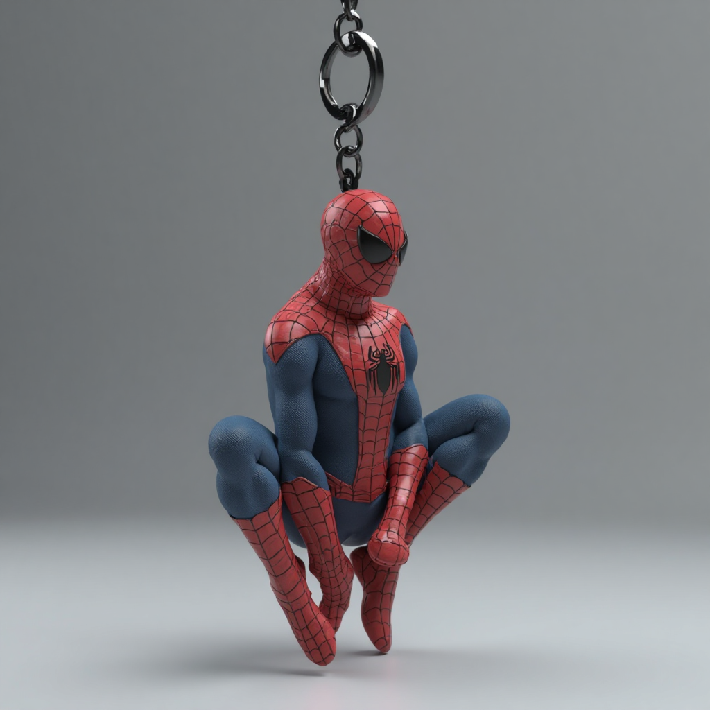 Spider Hero Keychain free 3D printable STL