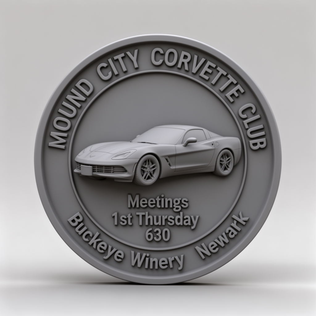 Mound City Corvette Coin free 3D printable STL