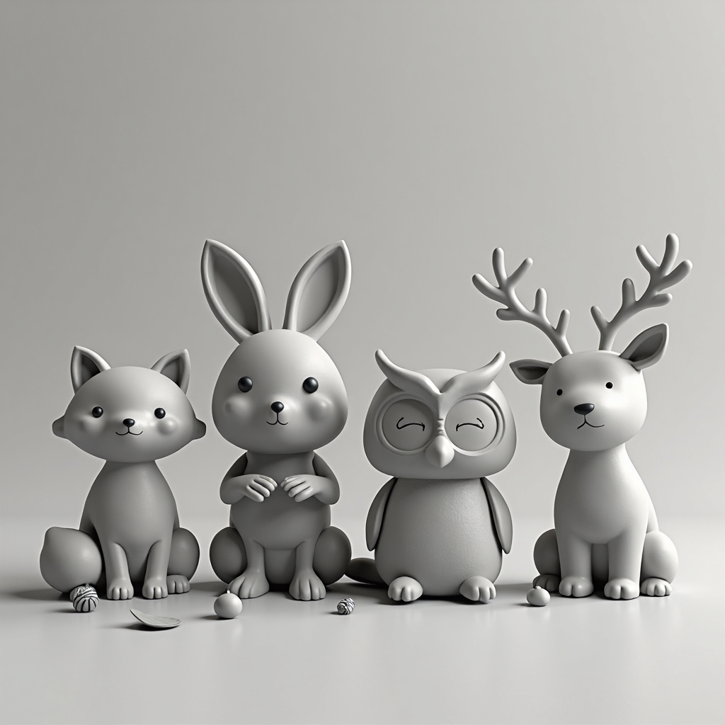 Woodland Animal Figurines free 3D printable STL