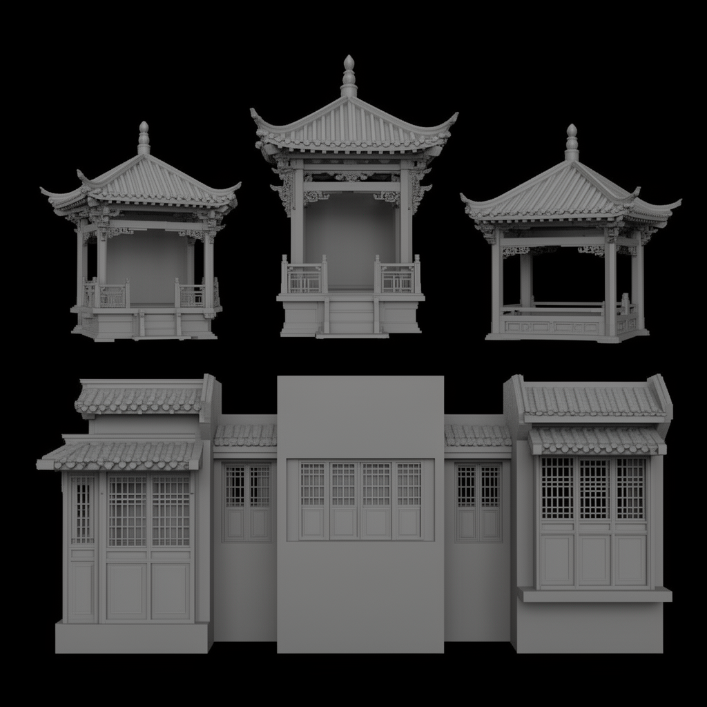 Chinese Pavilion Buddha Shrine free 3D printable STL