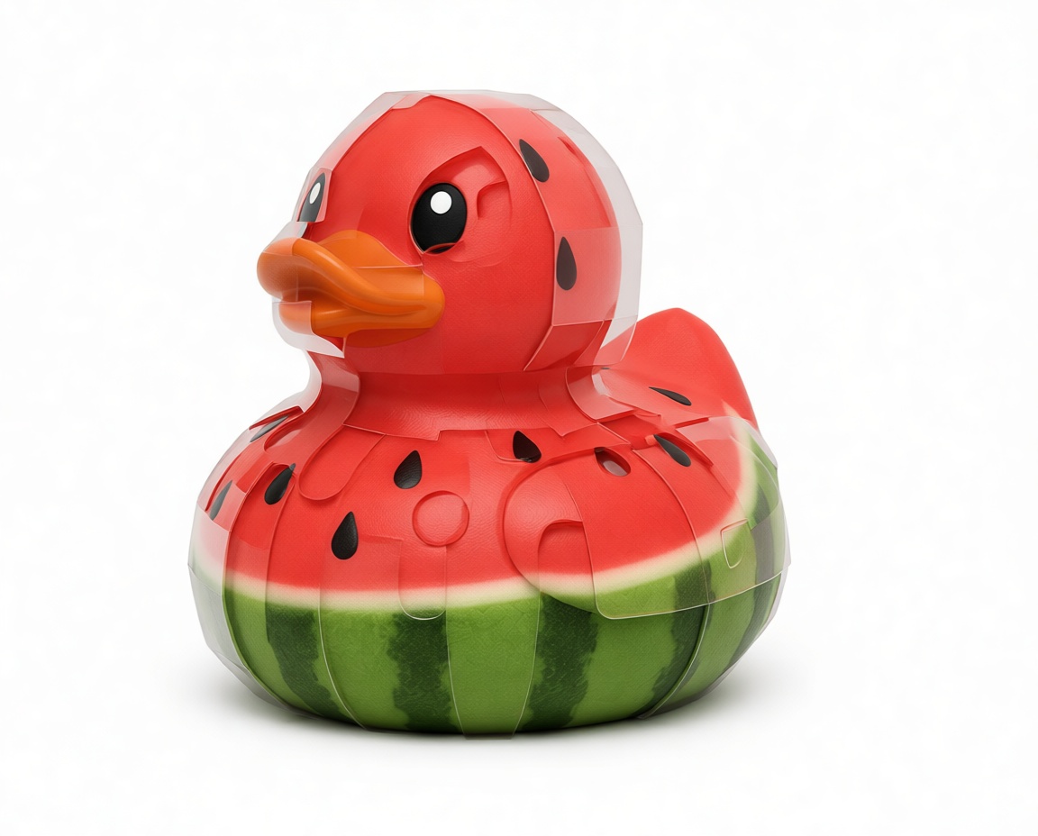 Watermelon Rubber Duck Figurine free 3D printable STL