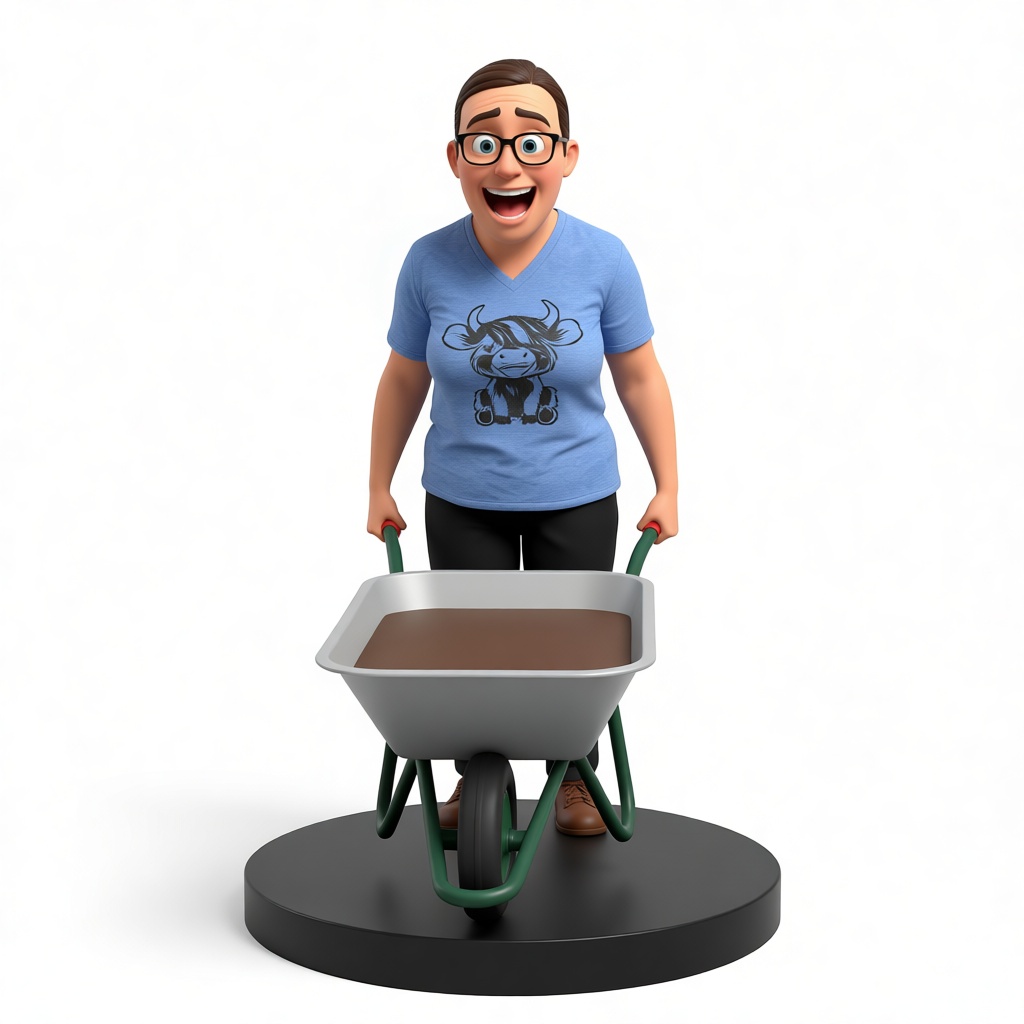 Woman with Wheelbarrow Figurine free 3D printable STL