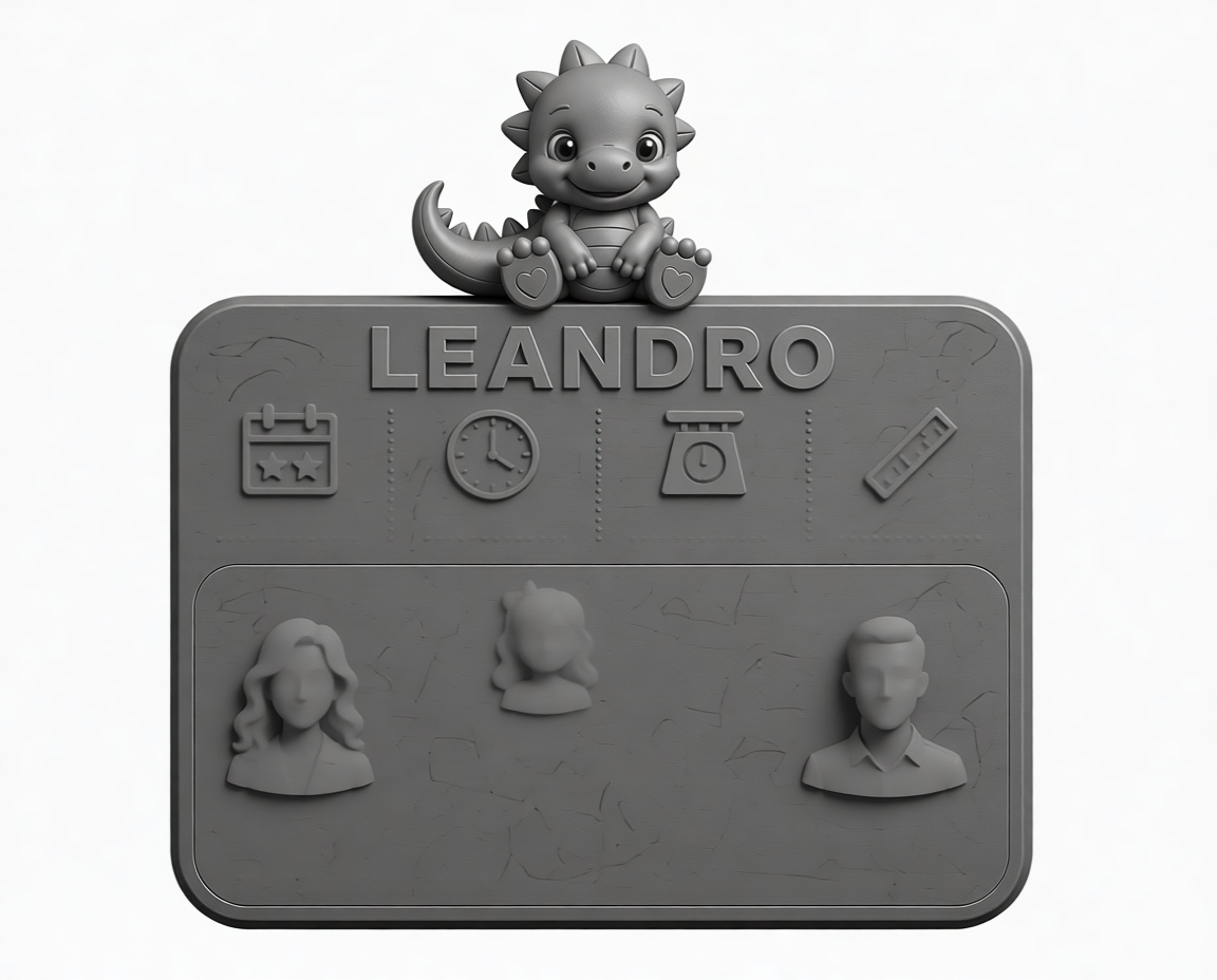 Cute Dragon Nameplate free 3D printable STL