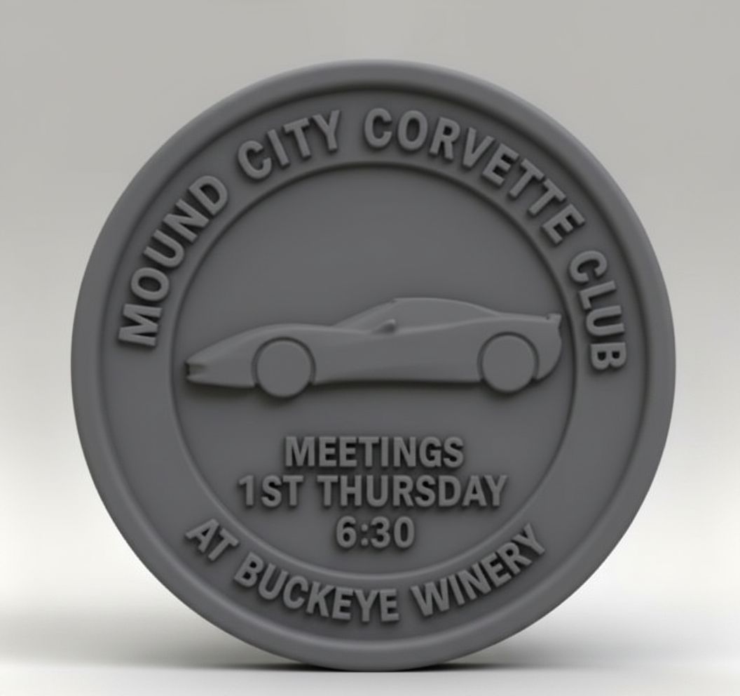 Corvette Club Medallion free 3D printable STL