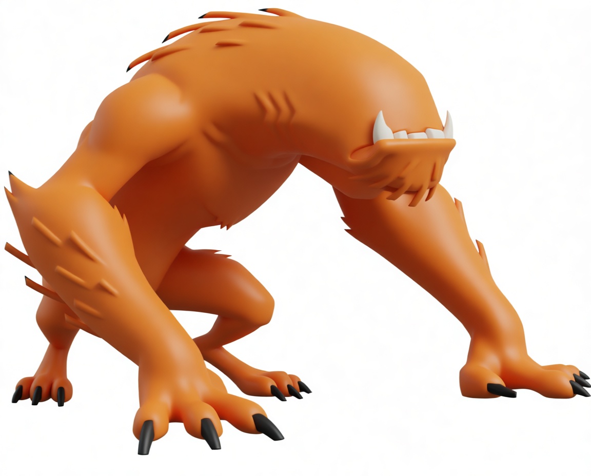 Orange Cartoon Monster Figurine free 3D printable STL