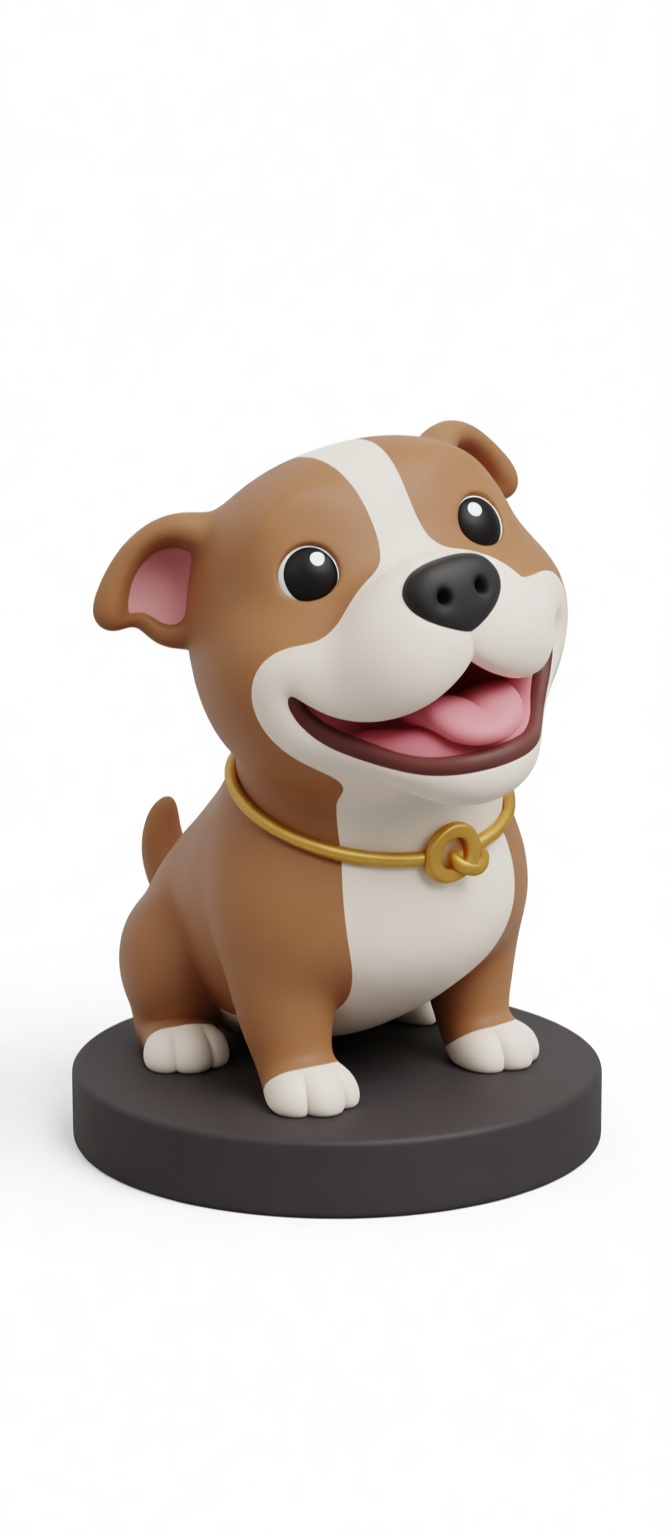 Cute Pitbull Puppy Figurine free 3D printable STL