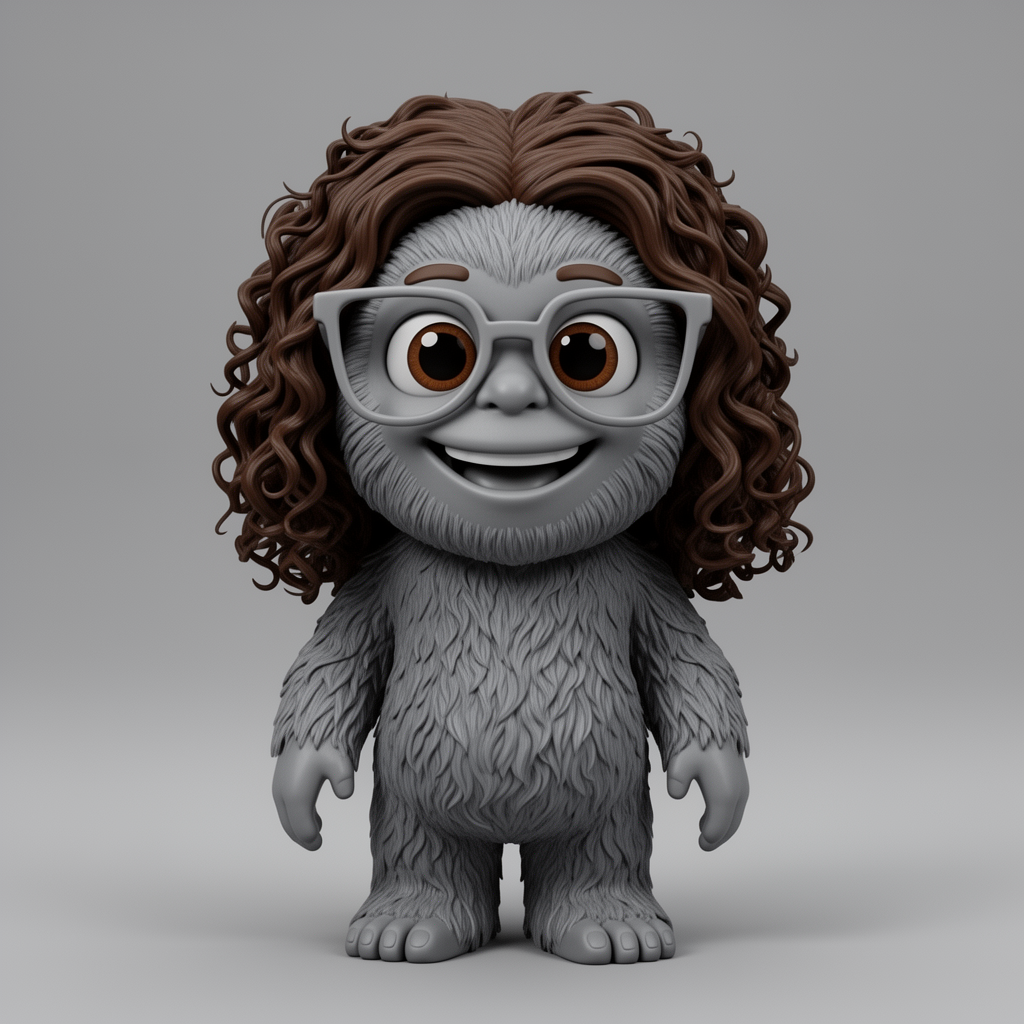 Cute Sasquatch Girl Figurine free 3D printable STL