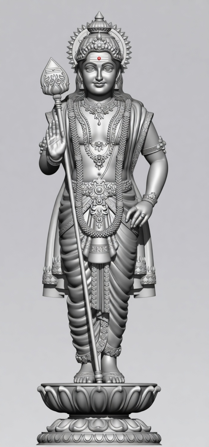 Murugan Statue Figurine free 3D printable STL