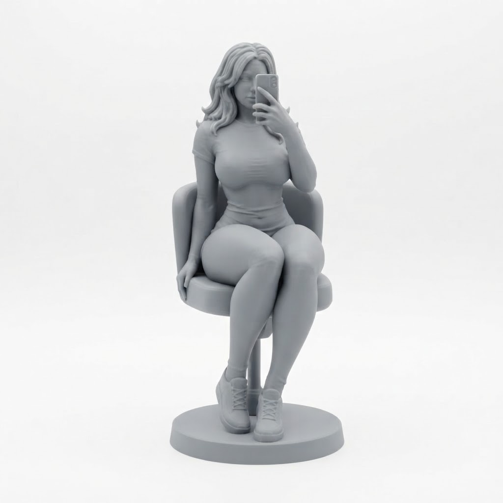 Woman Sitting Figurine free 3D printable STL