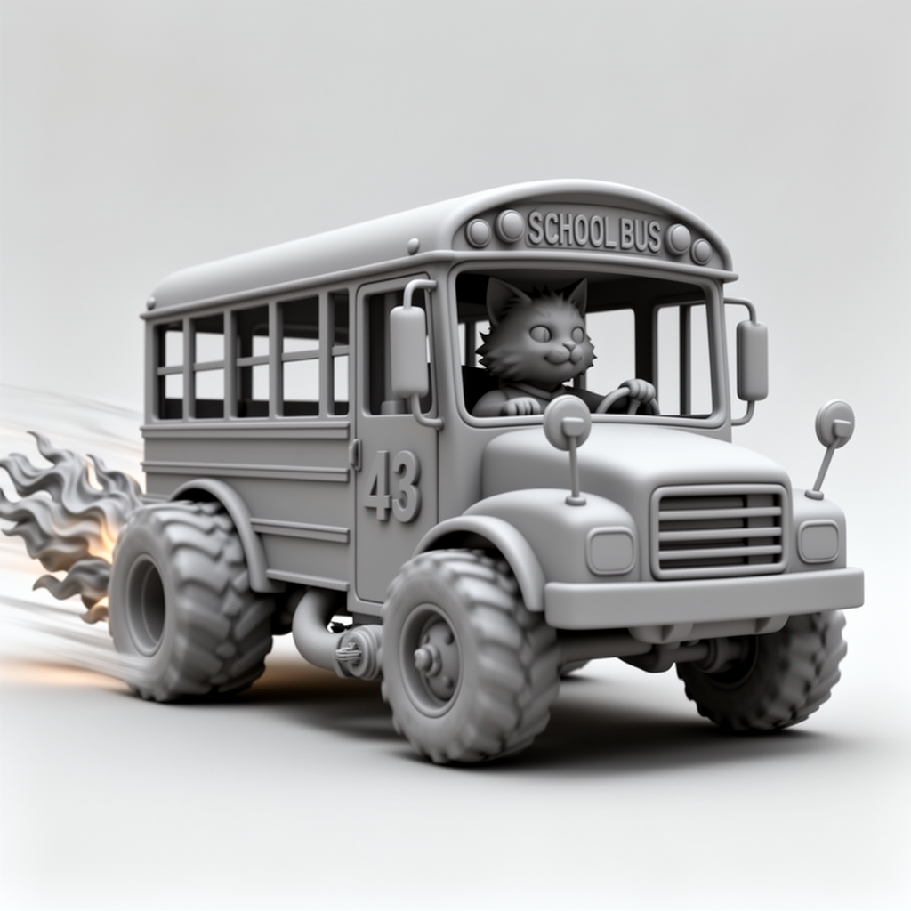 Cat Bus Driver Figurine free 3D printable STL