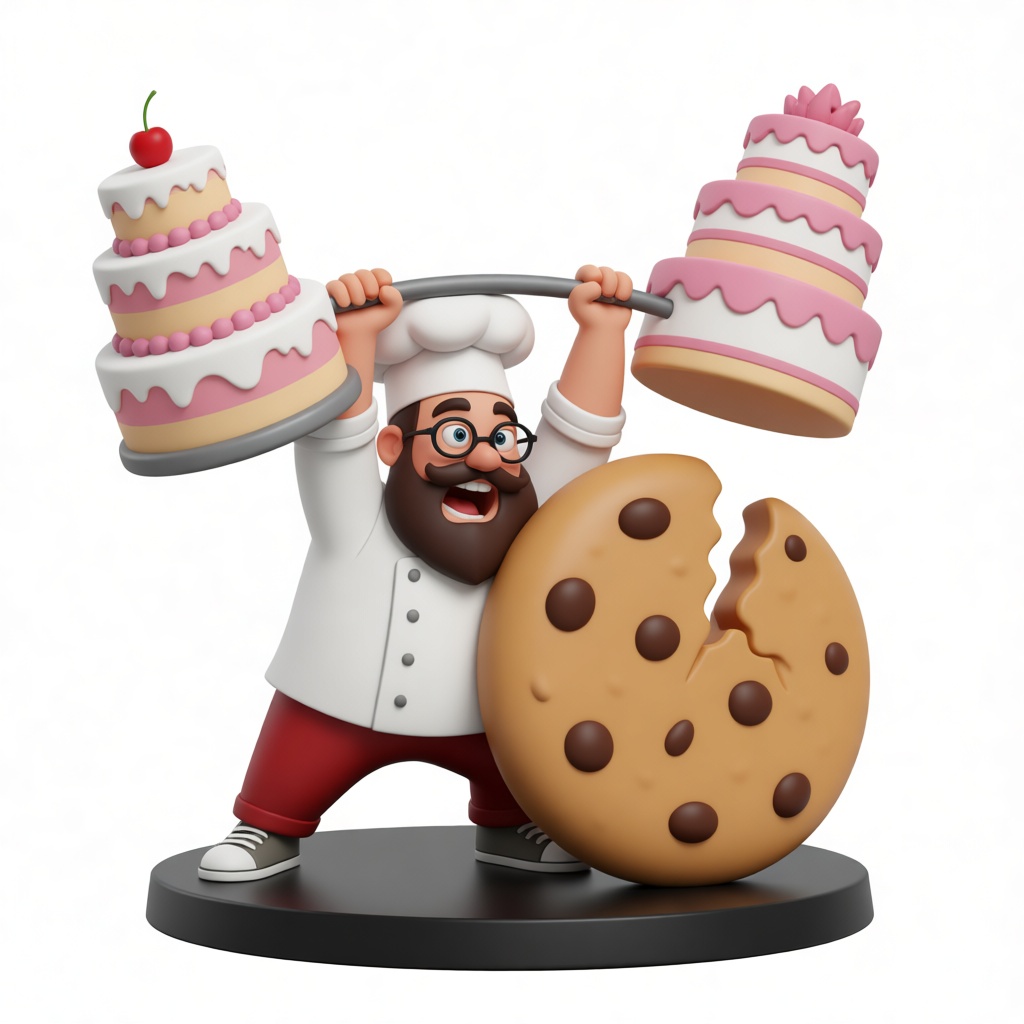 Baker Weightlifter Figurine free 3D printable STL