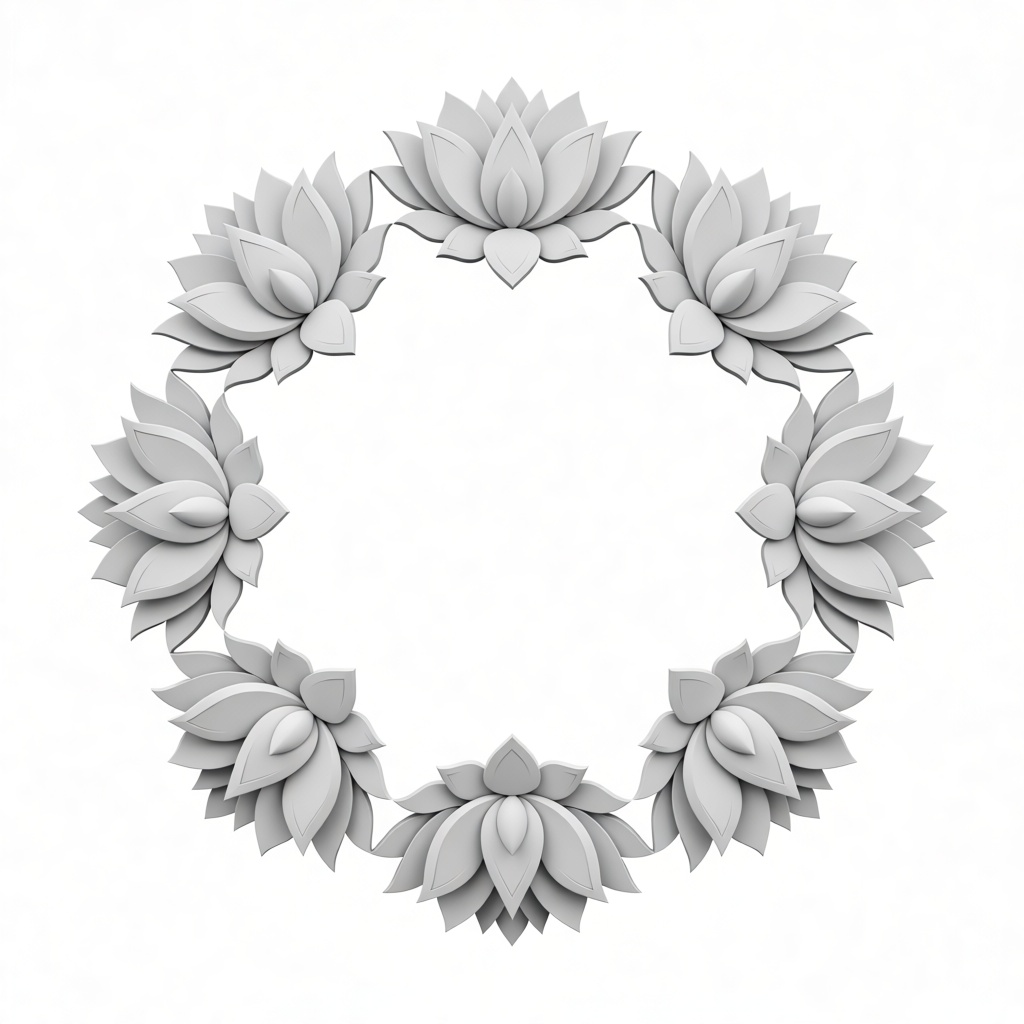 Lotus Flower Wreath free 3D printable STL