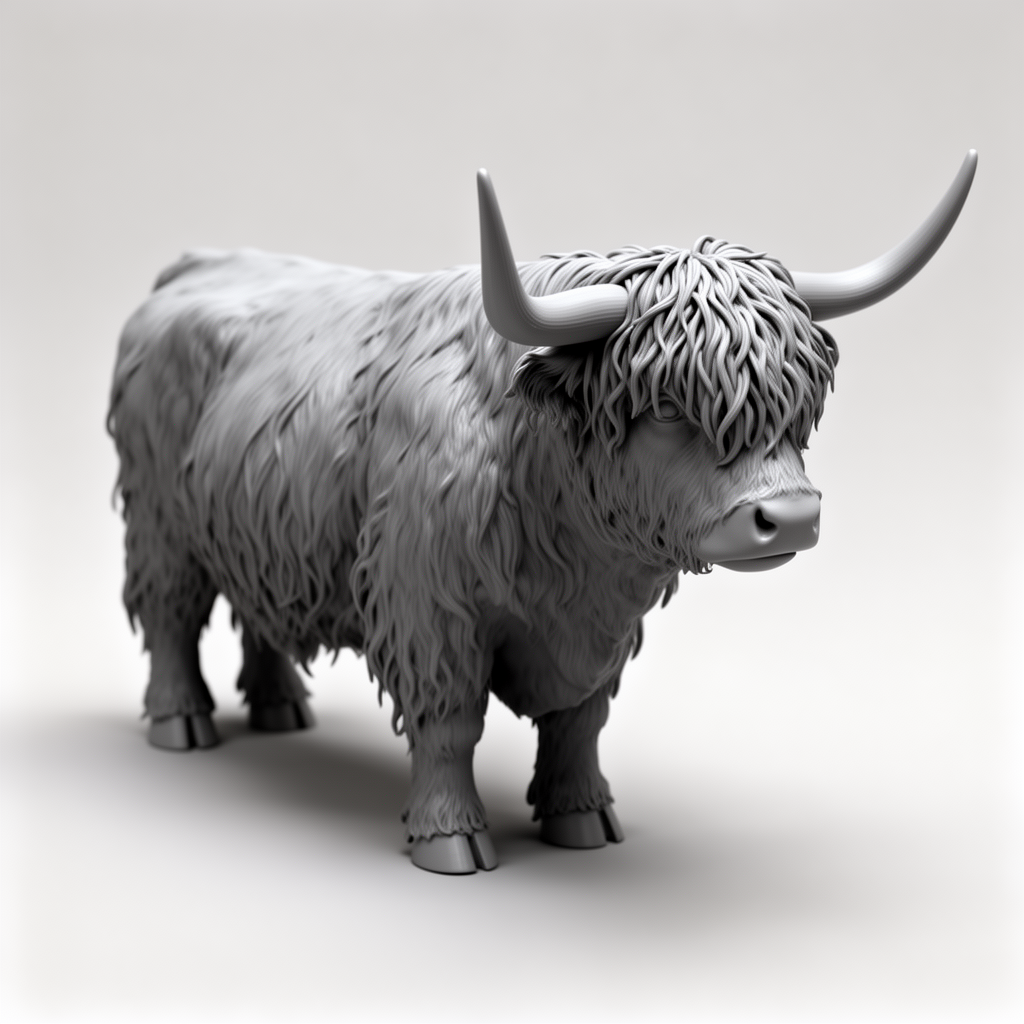Highland Cow Figurine free 3D printable STL