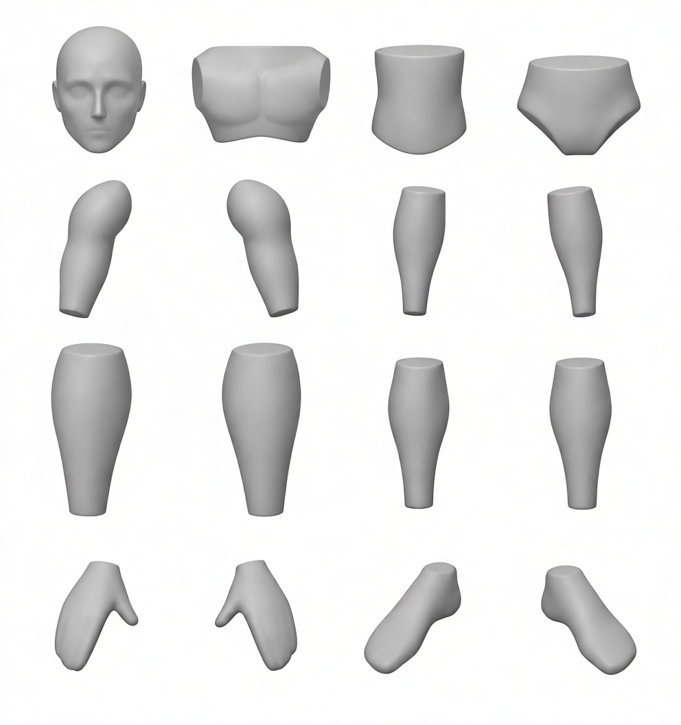 Human Anatomy Model Parts free 3D printable STL