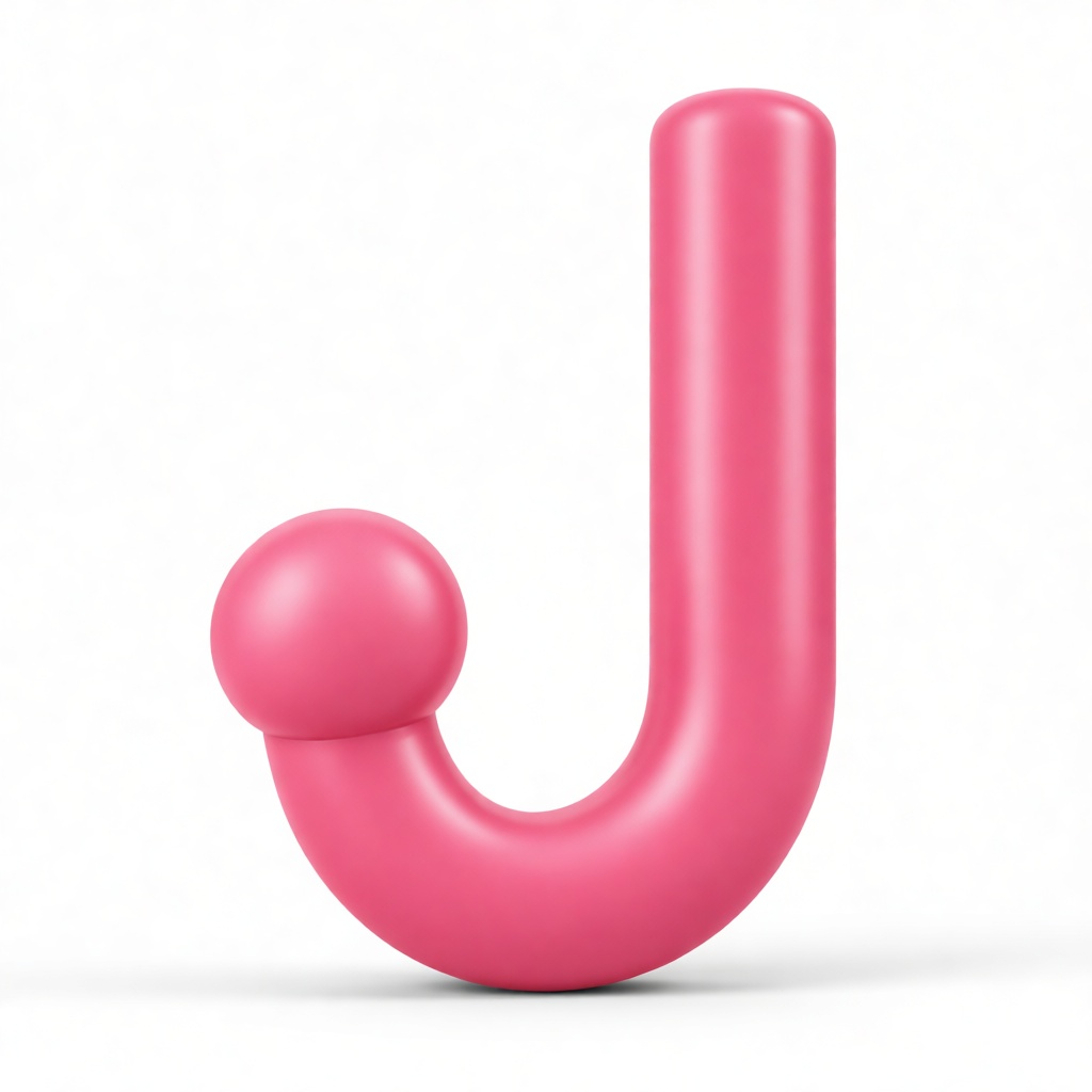 Pink Letter J Model free 3D printable STL