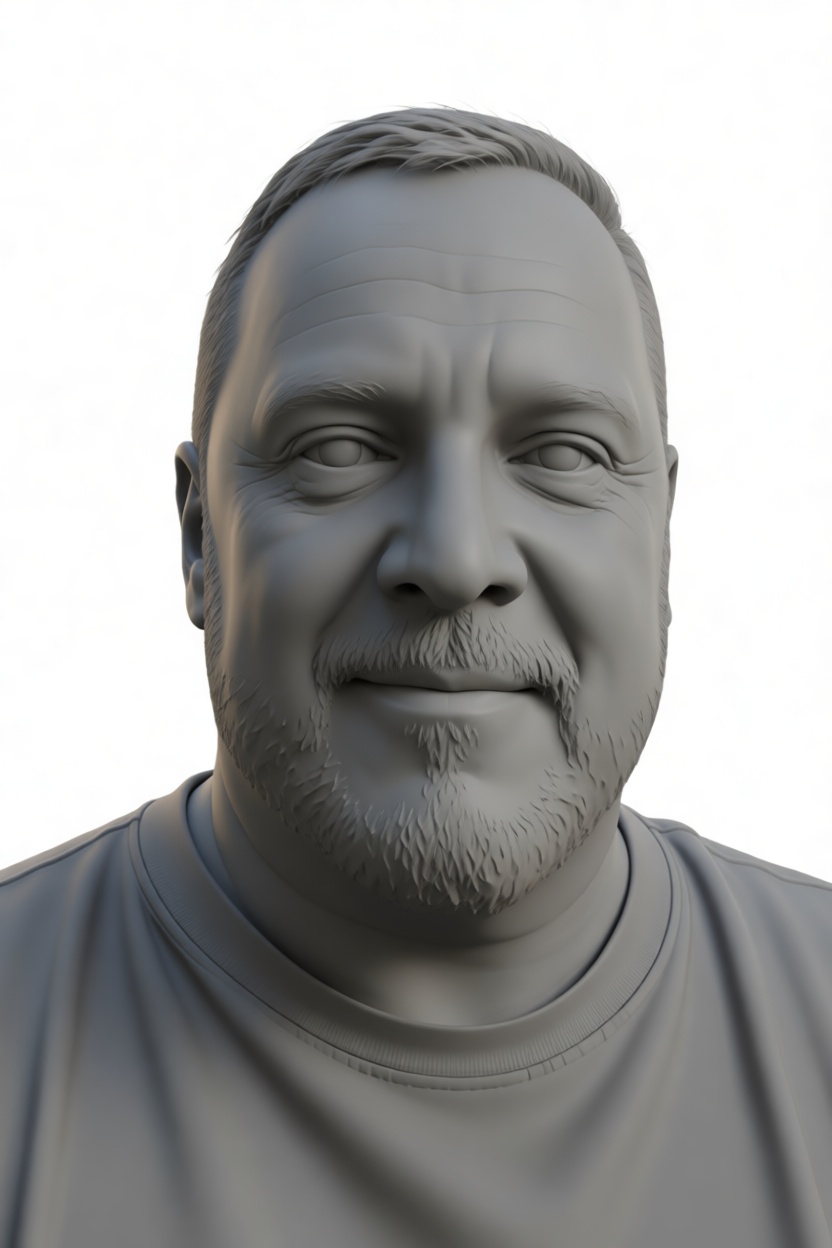 Middle-Aged Man Bust free 3D printable STL