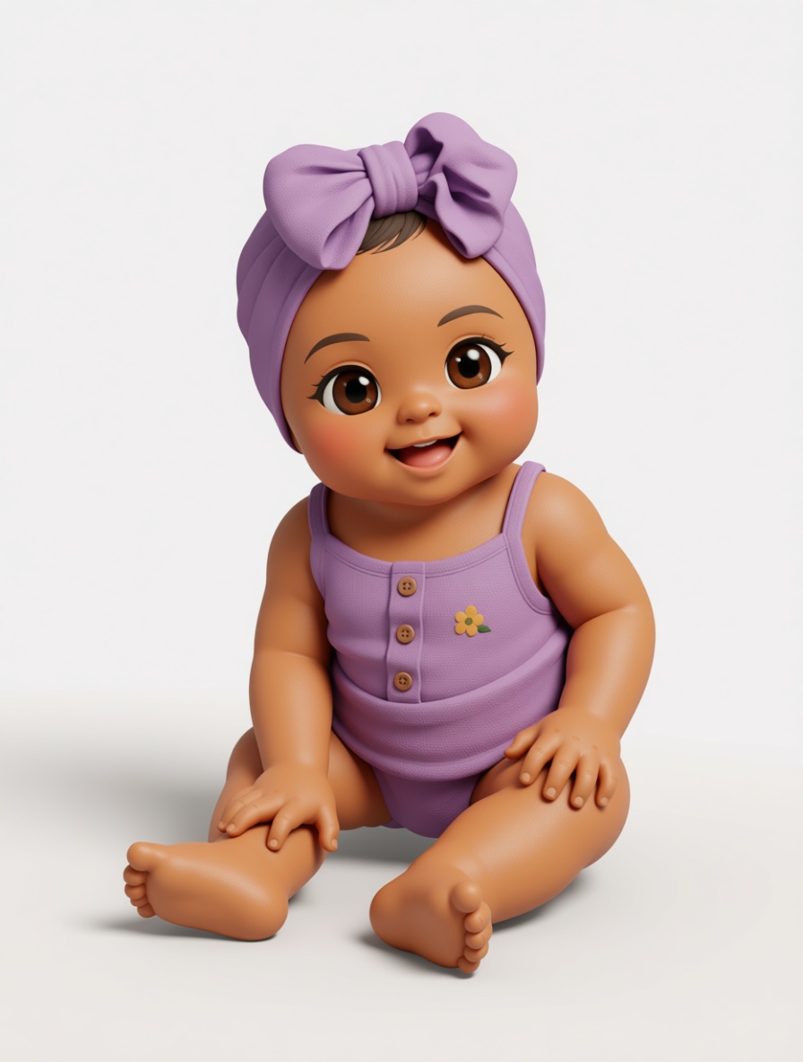 Smiling Baby Girl Figurine free 3D printable STL