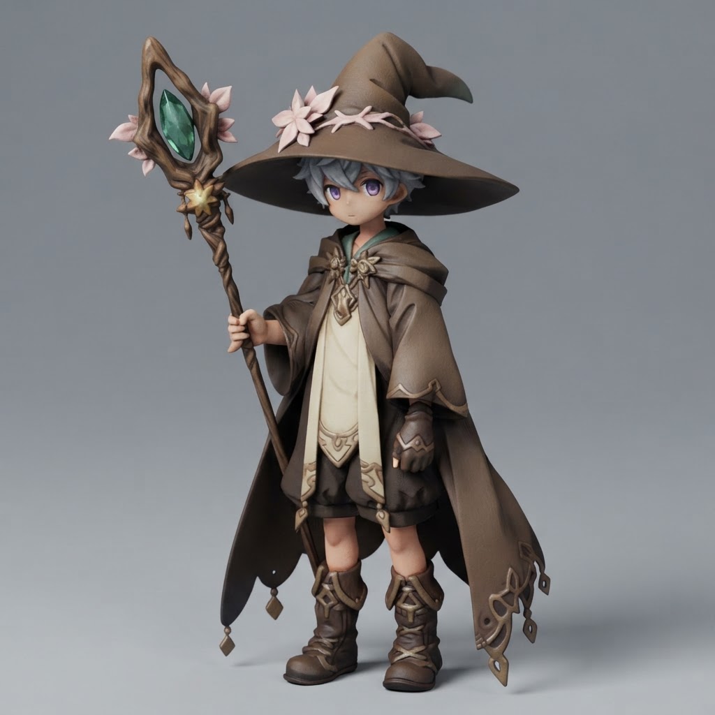 Chibi Wizard Figurine free 3D printable STL