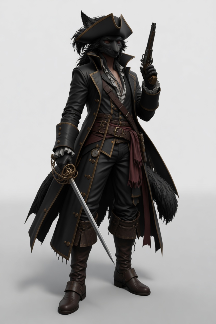 Anthropomorphic Fox Pirate Figurine free 3D printable STL