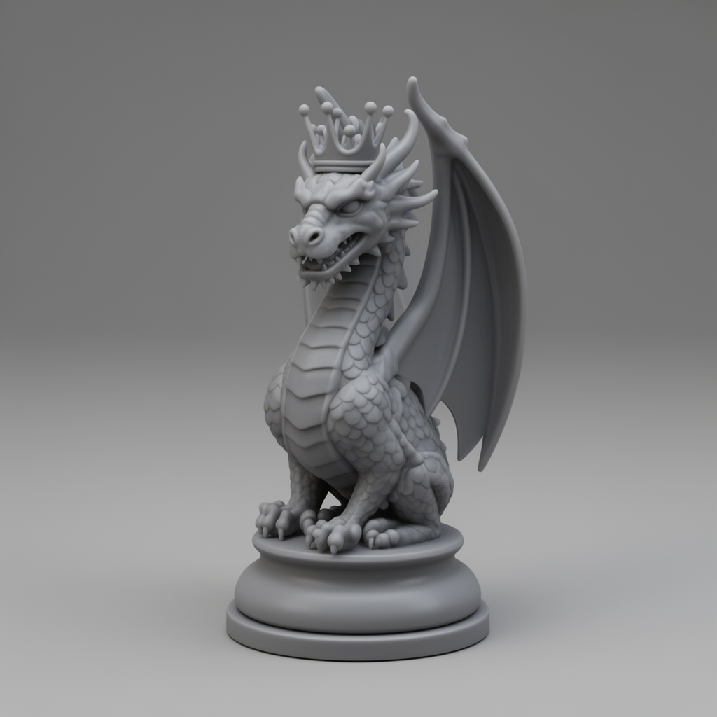 Dragon Queen Chess Piece free 3D printable STL