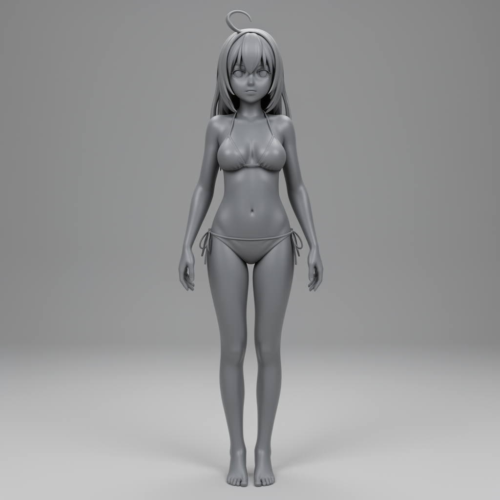 Anime Girl Bikini Figurine free 3D printable STL