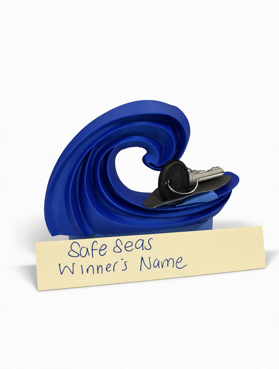 Ocean Wave Key Holder free 3D printable STL