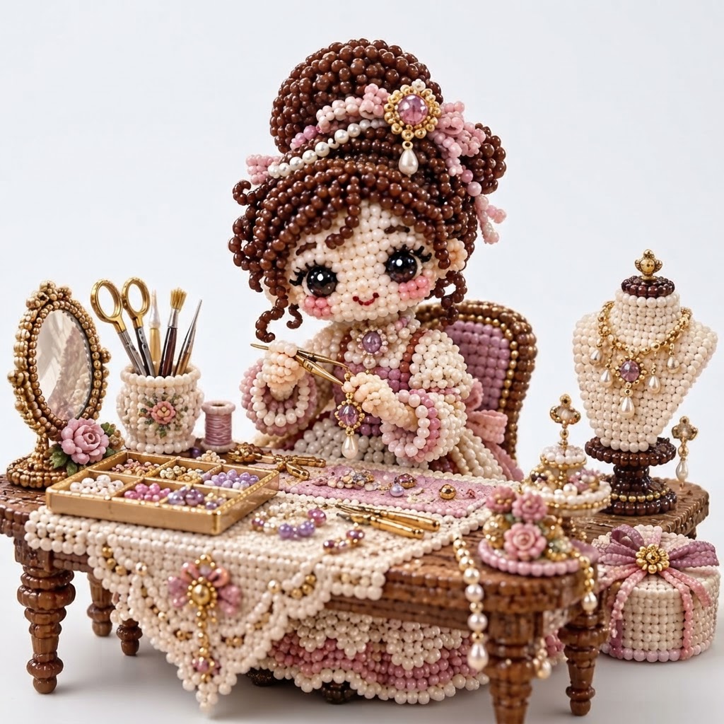 Beaded Jewelry Maker Figurine free 3D printable STL