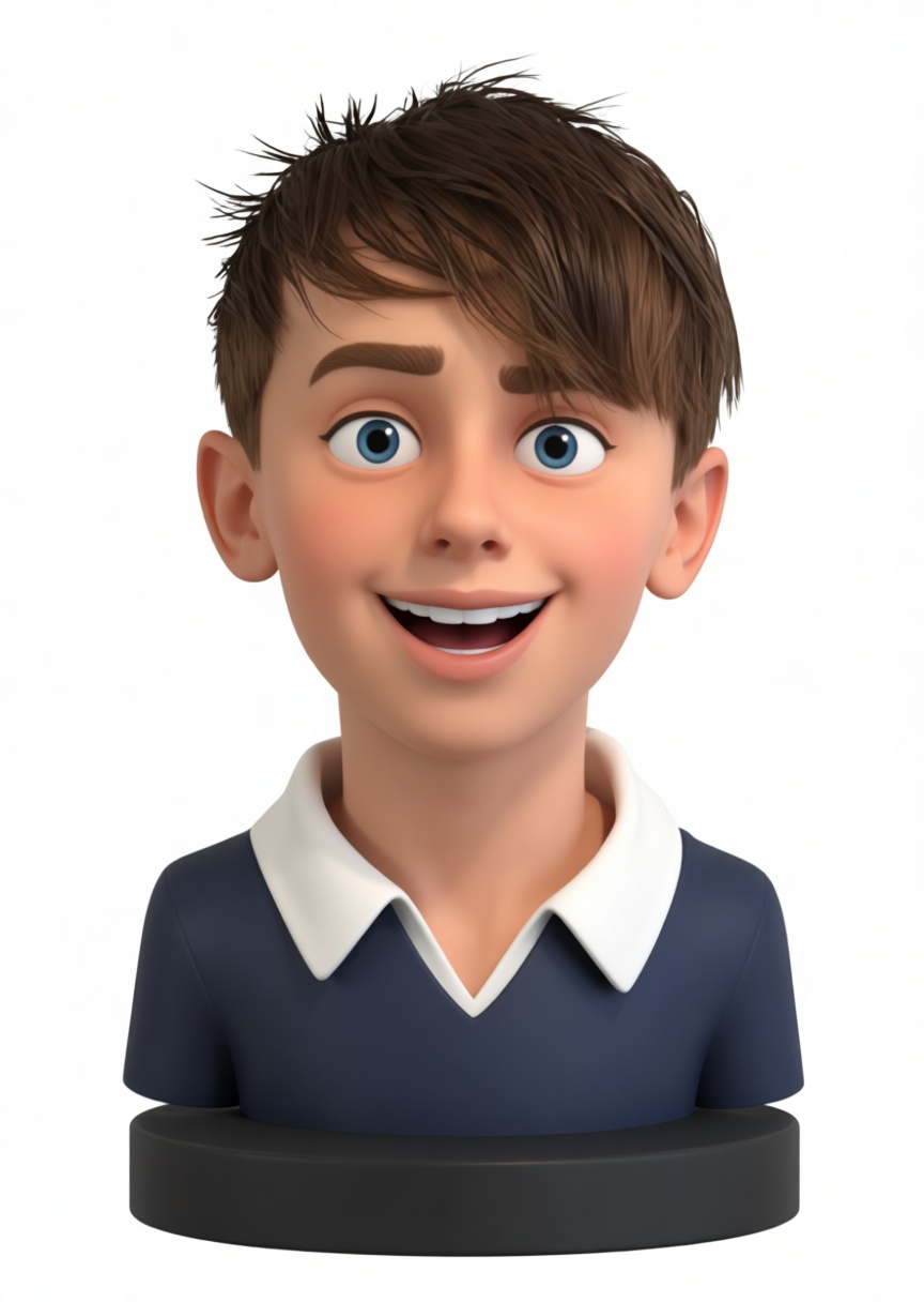Happy Boy Bust free 3D printable STL