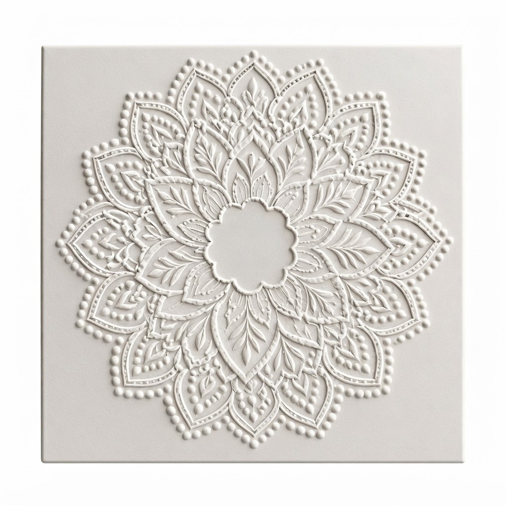Floral Mandala Relief free 3D printable STL